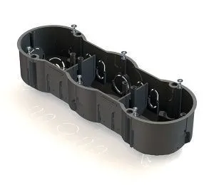 Коробка установочная 3-местная 212х70х45мм КИРПИЧ (с саморезами) GE40009