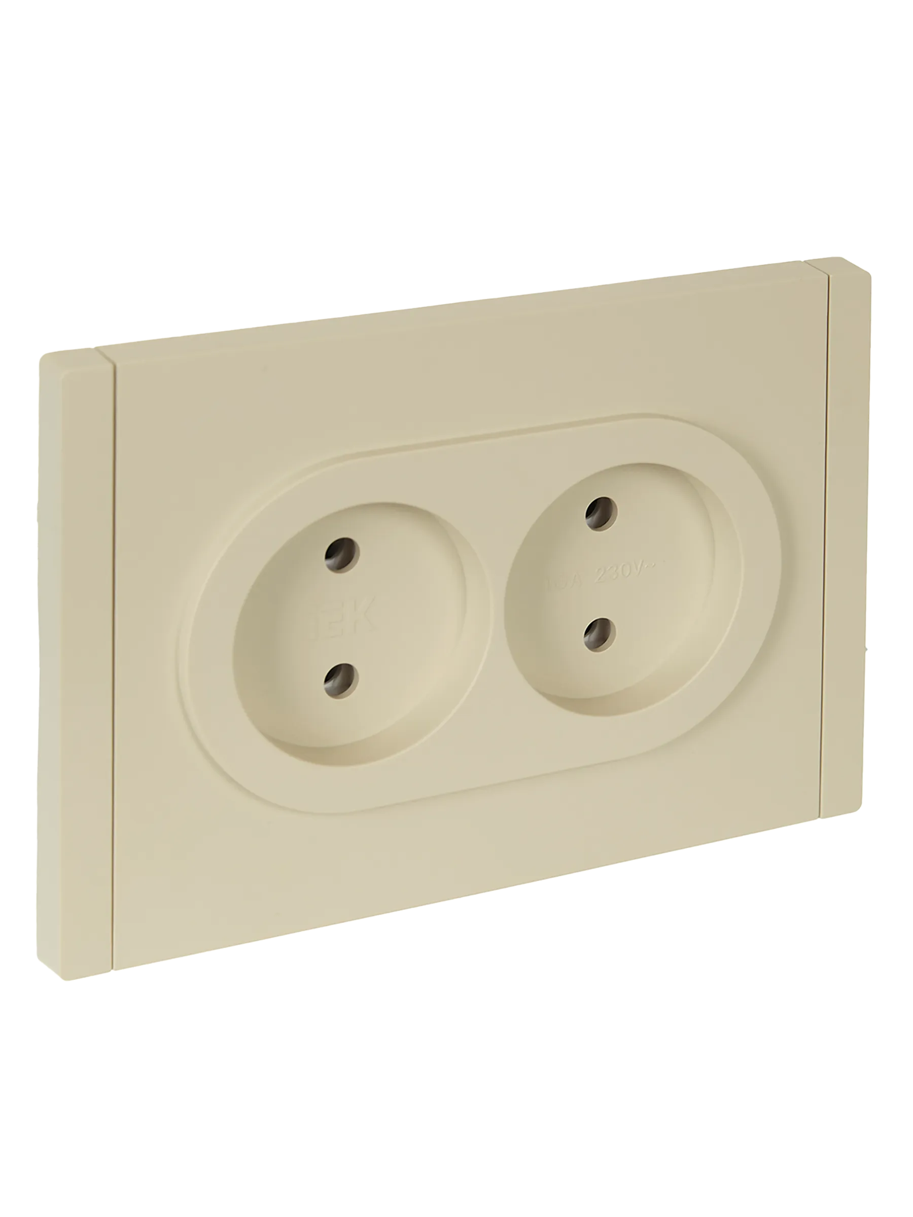 FORTE&PIANO Розетка 2-местная без заземления без защитных шторок безвинтовое крепление 10А FP426 ваниль IEK FP-R20-10-1-K10