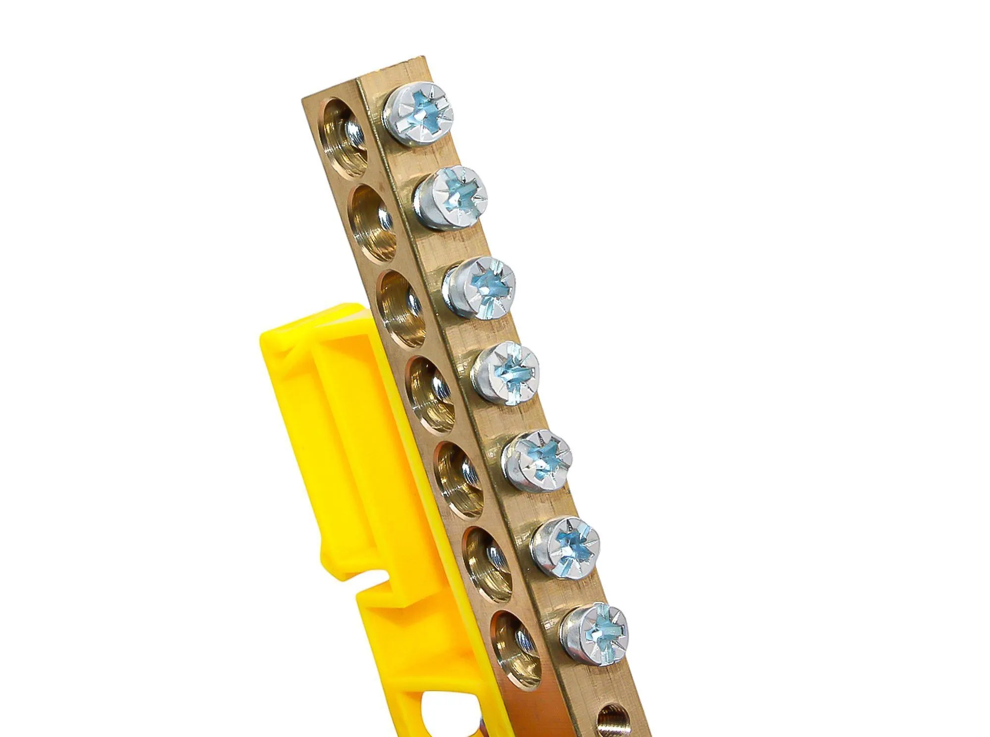 Шина PE "земля" на DIN-изоляторе ЖЕЛТЫЙ 8х12-14 - Фото 4