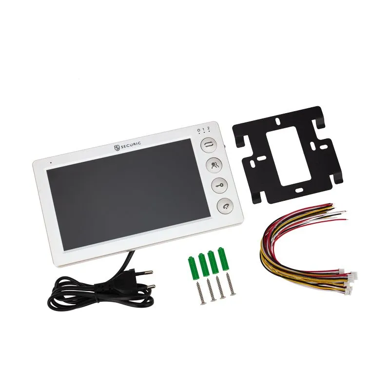 Цветной монитор видеодомофона 7" формата AHD(1080P), с детектором движения, функцией фото- и  видеозаписи. Цвет белый  (модель AC-434)