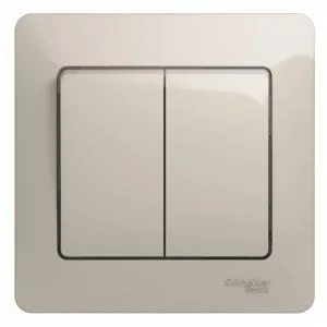 Выключатель 2-кл. СП Glossa 10А IP20 (сх. 5) 10AX в сборе молочн. SE GSL000952 454366