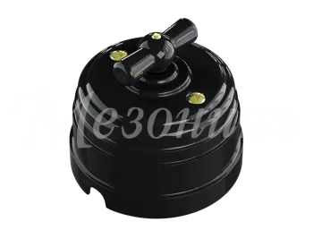 Выключатель ретро пластиковый поворотный на два положения, для включения из 2-х мест (1-клавишный