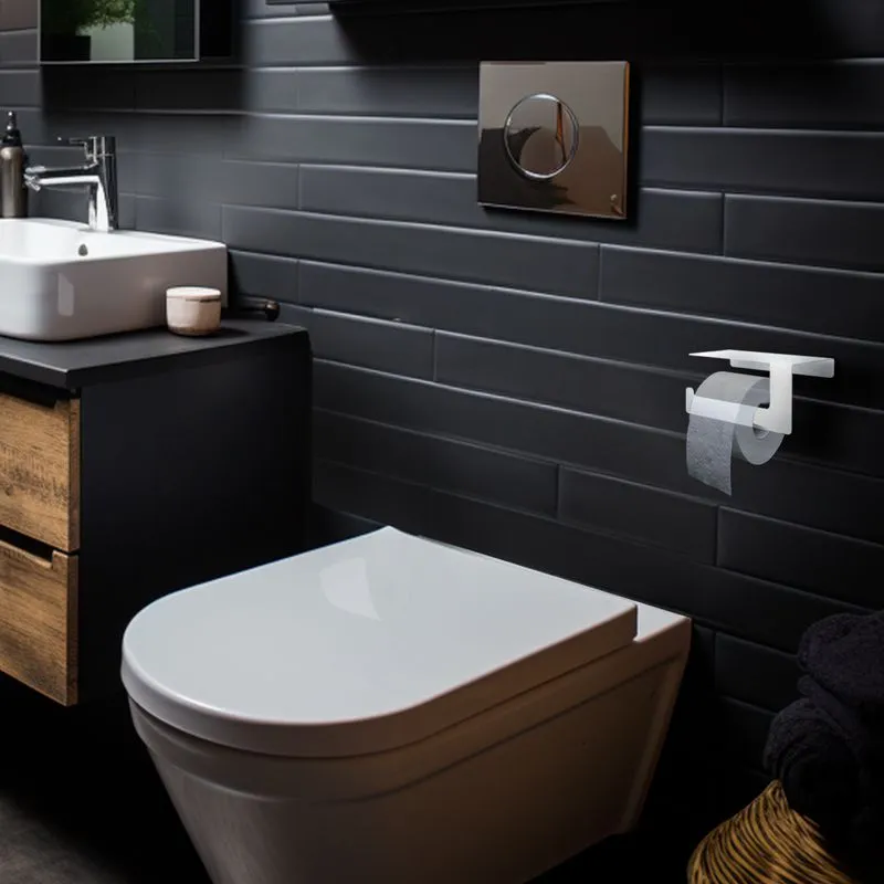 Держатель для туалетной бумаги с полкой хранения, белый REXANT - Фото 2