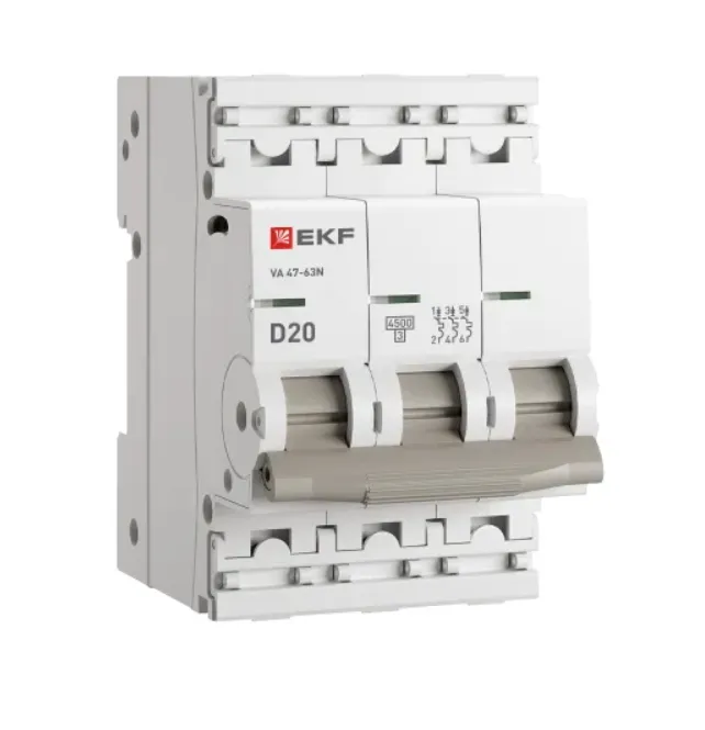 Авт. выкл. 3P 20А (D) 4,5kA ВА 47-63N EKF PROxima M634320D