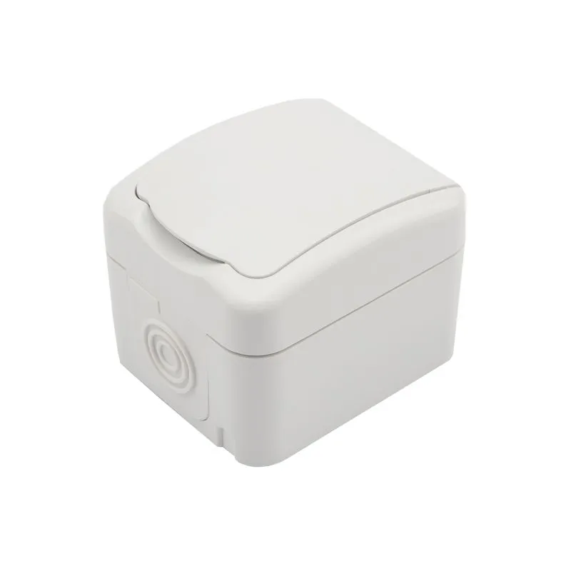 Розетка одноместная (керамика) Mini OG IP54 с/з, о/у, белая KRANZ для дома