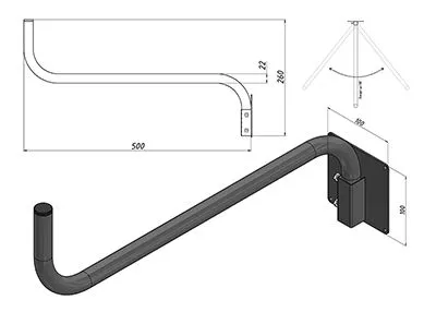 Кронштейн поворотный Севастополь-1, 50см REXANT - Фото 2