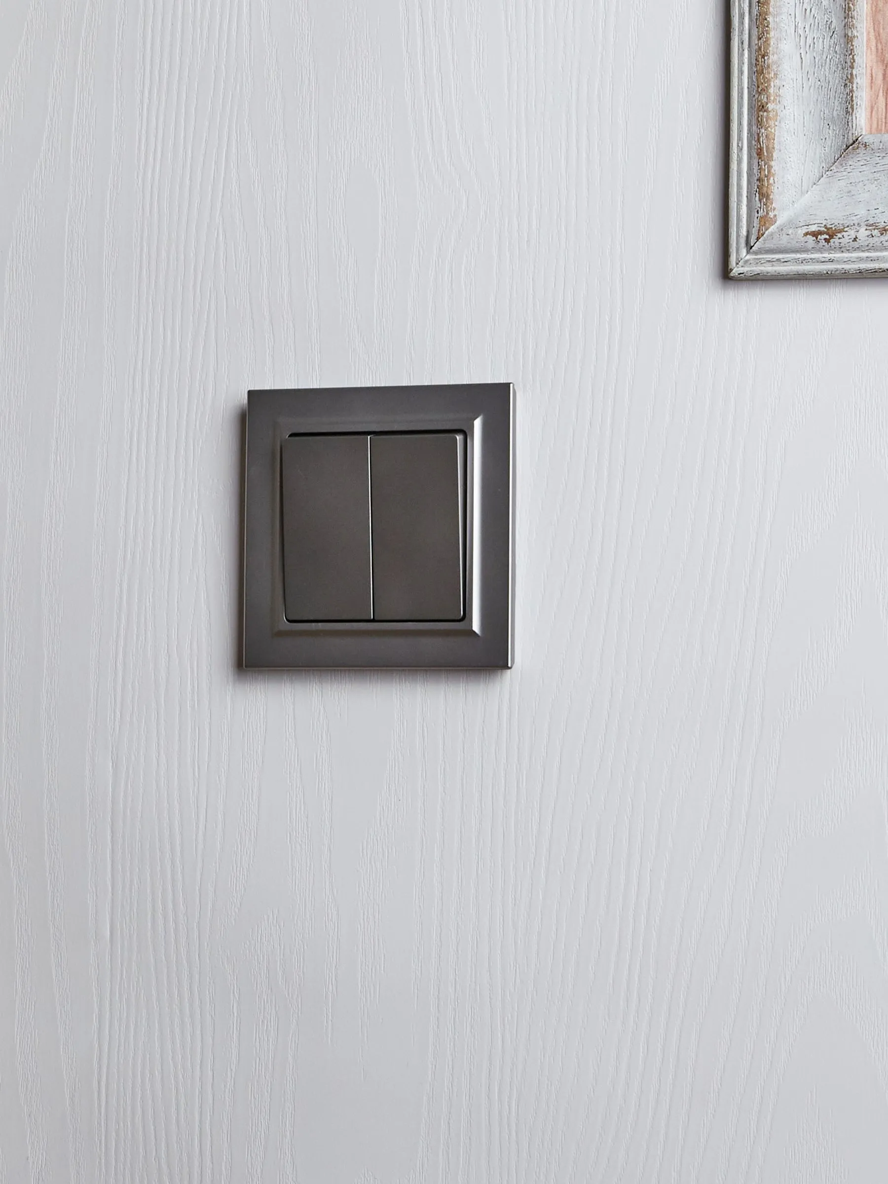 BRITE Выключатель 2-клавишный 10А в сборе ВСР10-2-0-БрС сталь IEK - Фото 4