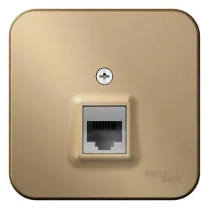 Розетка телефонная 1-м ОП Blanca RJ11 с изолир. пластиной титан SE BLNIA011004 1210604