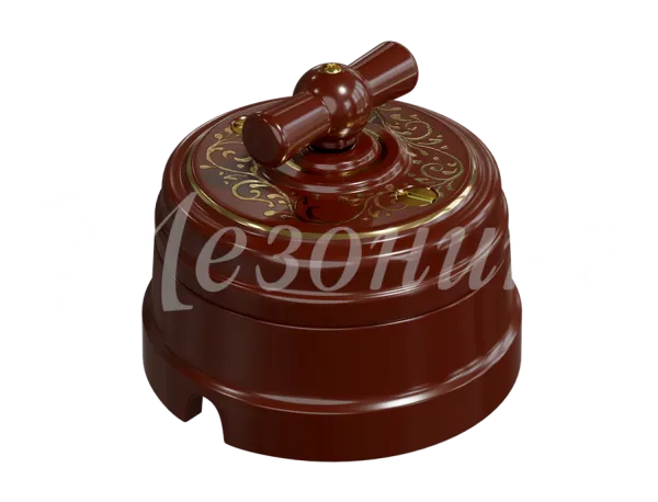 Выключатель ретро поворотный на четыре положения (2-х клавишный, в комплекте с подъемной рамкой D70x