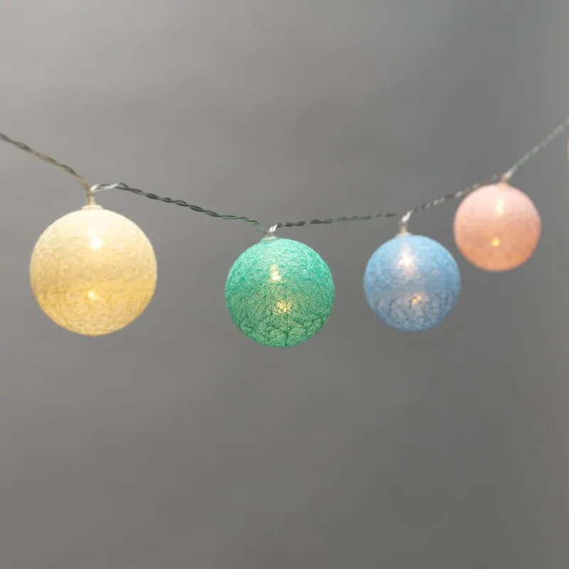Тайские фонарики Пудра 1,5 м, прозрачный ПВХ, 10 LED, теплый белый, питание 2 х АА (батарейки не в комплекте) 303-089