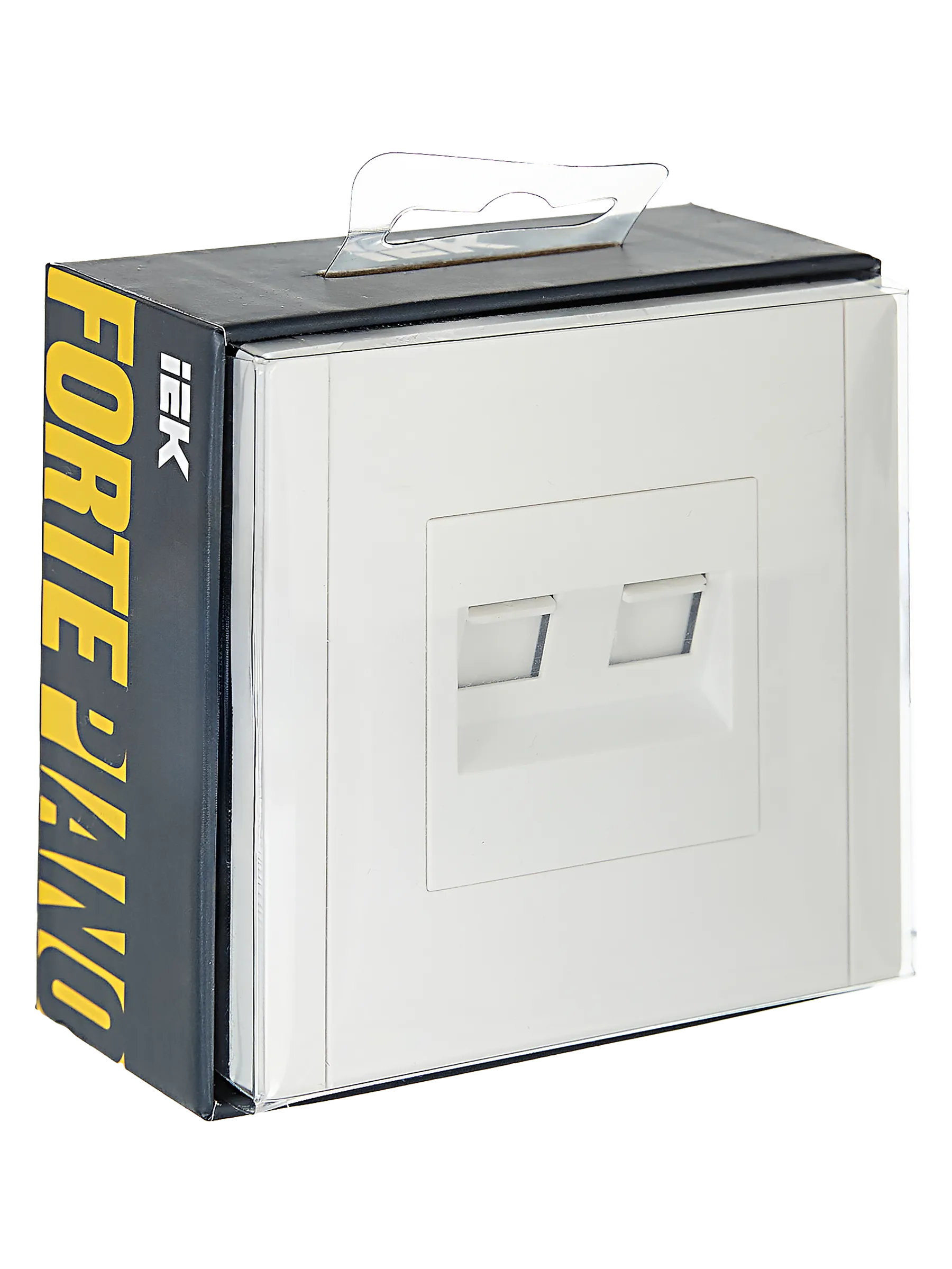 FORTE&PIANO Розетка компьютерная двойная RJ45 кат.5E FP233 белый IEK - Фото 2