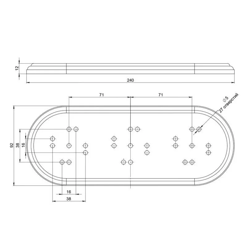 Подложка трехместная "Элегант", цвет- красное дерево, ТМ "МЕЗОНИНЪ" GE70713-27 - Фото 2