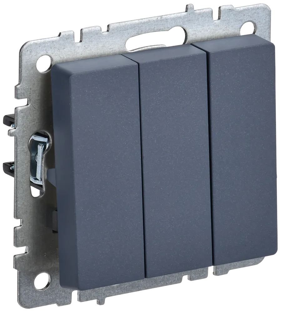 BRITE Выключатель 3-клавишный 10А ВС10-3-0-БрМ маренго IEK BR-V30-0-10-K35