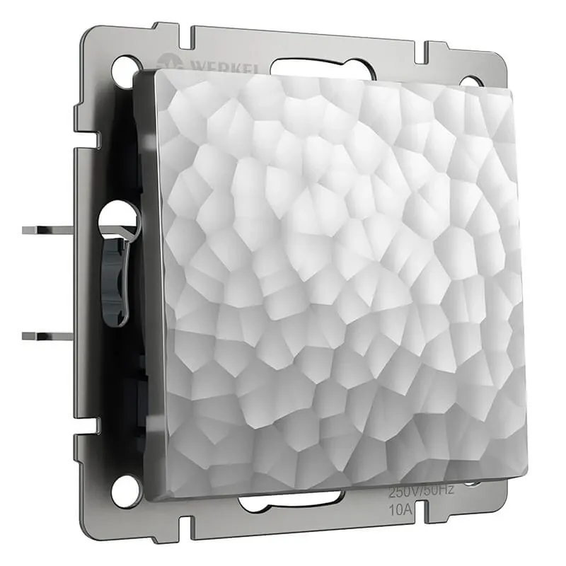 Выключатель одноклавишный (hammer серебряный) Werkel