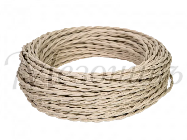 Провод декоративный витой TV+Internet, цвет- слоновая кость, ТМ "МезонинЪ, (бухта 45м) GE72100-02