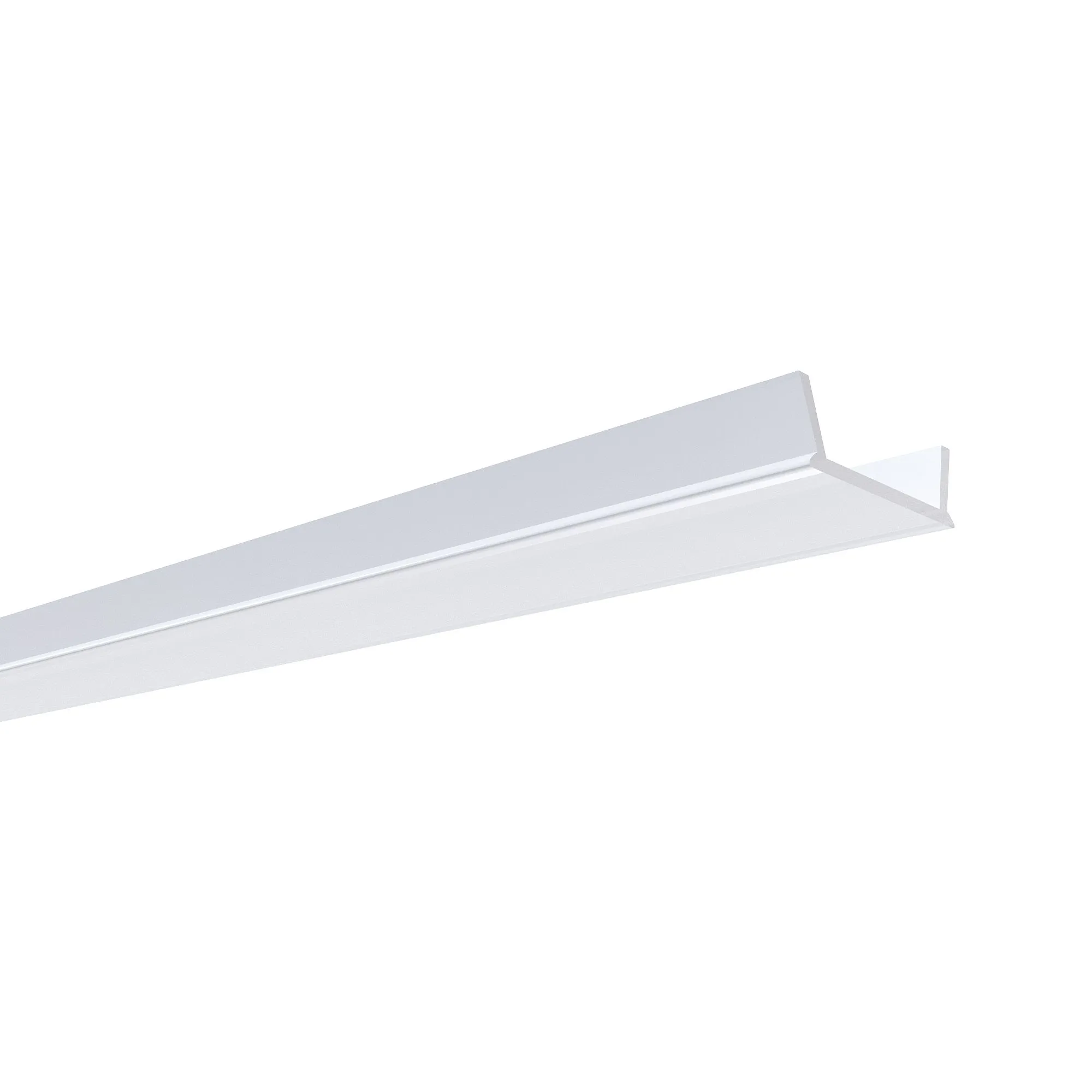 Профиль алюминиевый  угловой, накладной, серебро, 28,5х10,4мм, 1м, шир. ленты до 10мм (рассеиватель белый матовый, заглушки - 2шт.) - Фото 6