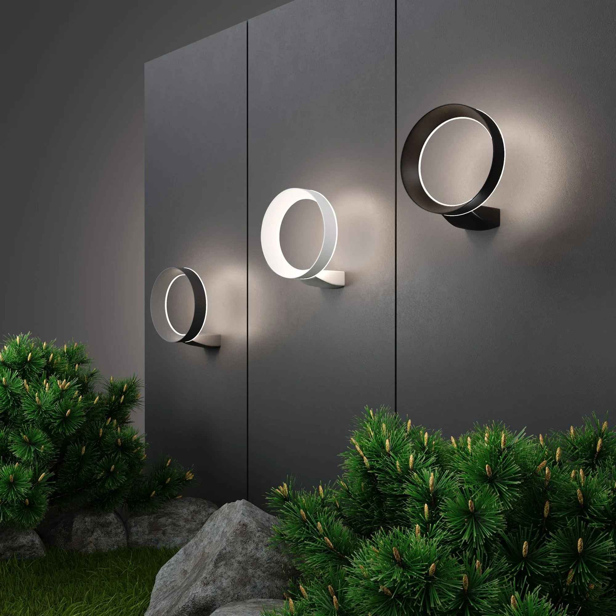 Светильник светодиодный уличный настенный Ring IP54 1710 TECHNO LED серый Elektrostandard - Фото 5