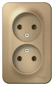 Розетка 2-м ОП Blanca 16А IP20 250В без заземл. без защ. шторок титан SE BLNRA000204 1210577