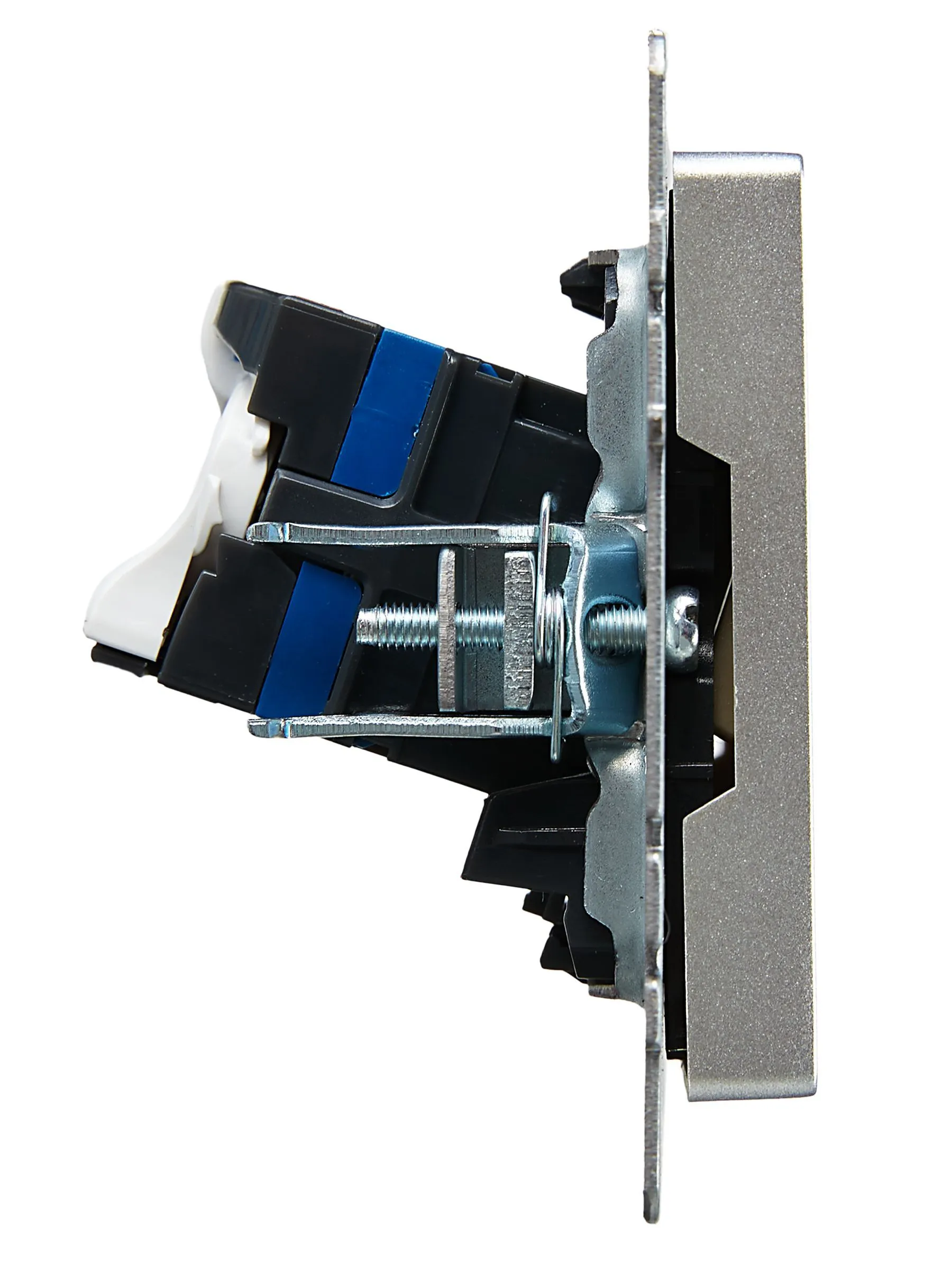 BRITE Розетка компьютерная двойная RJ45 кат.6 РК11-2-БрА алюминий IEK - Фото 3