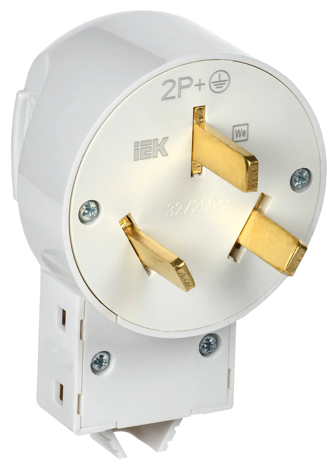 Вилка разборная для плиты с заземлением 32А белая Впл10-К IEK 