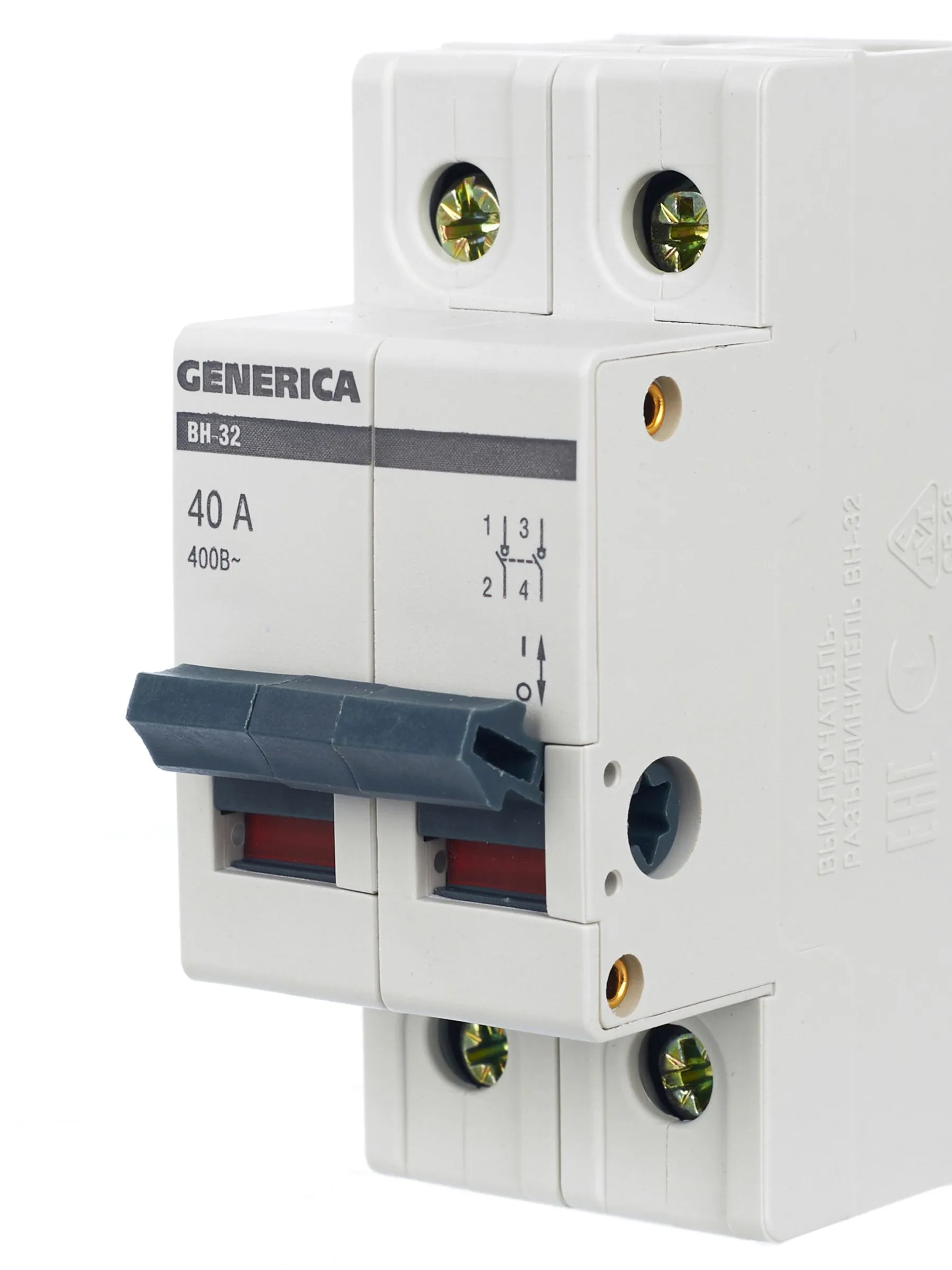 Выключатель нагрузки (мини-рубильник) ВН-32 2Р 40А GENERICA - Фото 2