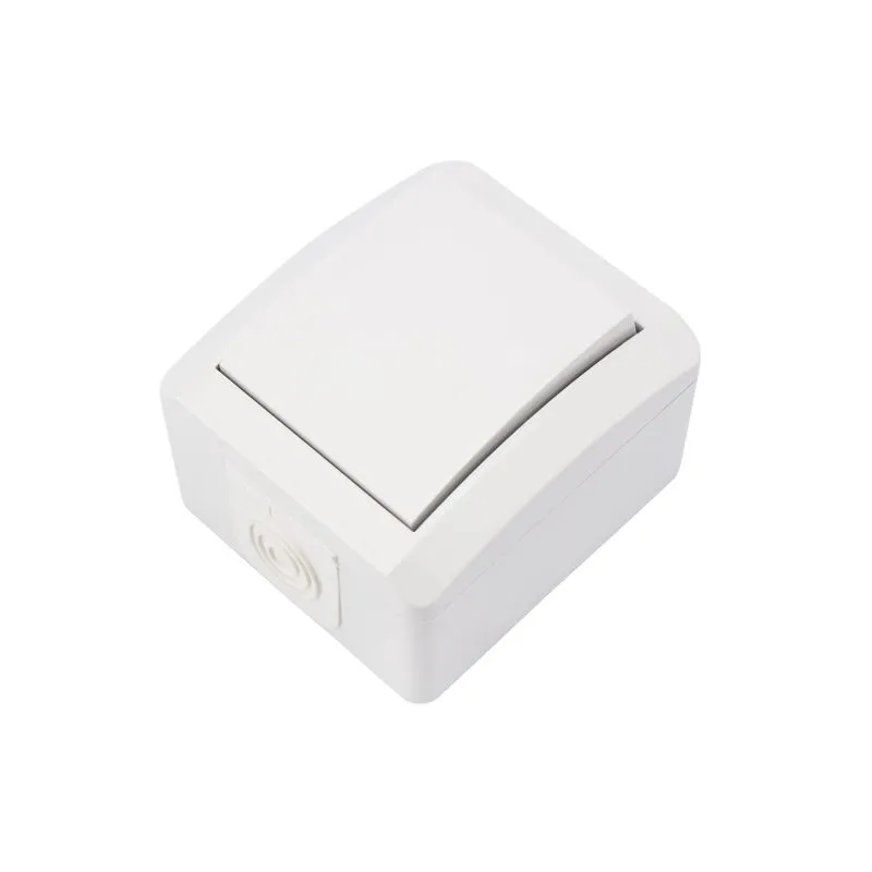 Выключатель одноклавишный INDUSTRIAL IP54 о/у, белый KRANZ