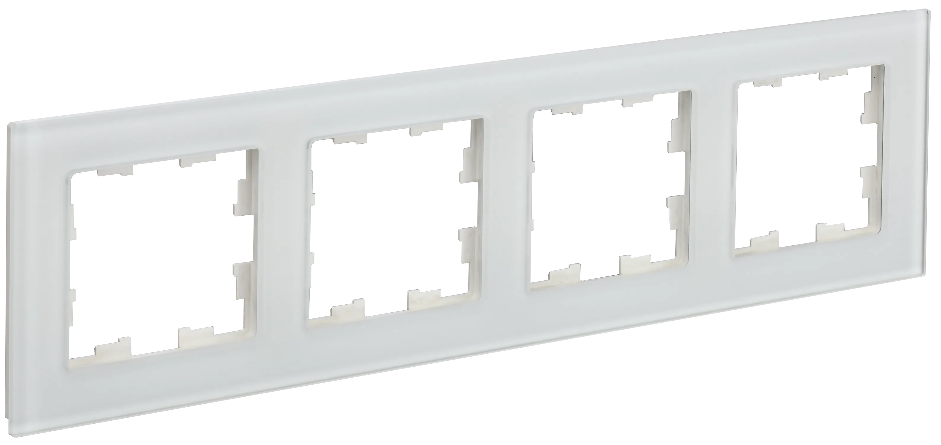 BRITE Рамка 4-местная РУ-4-2-Бр стекло белый матовый IEK