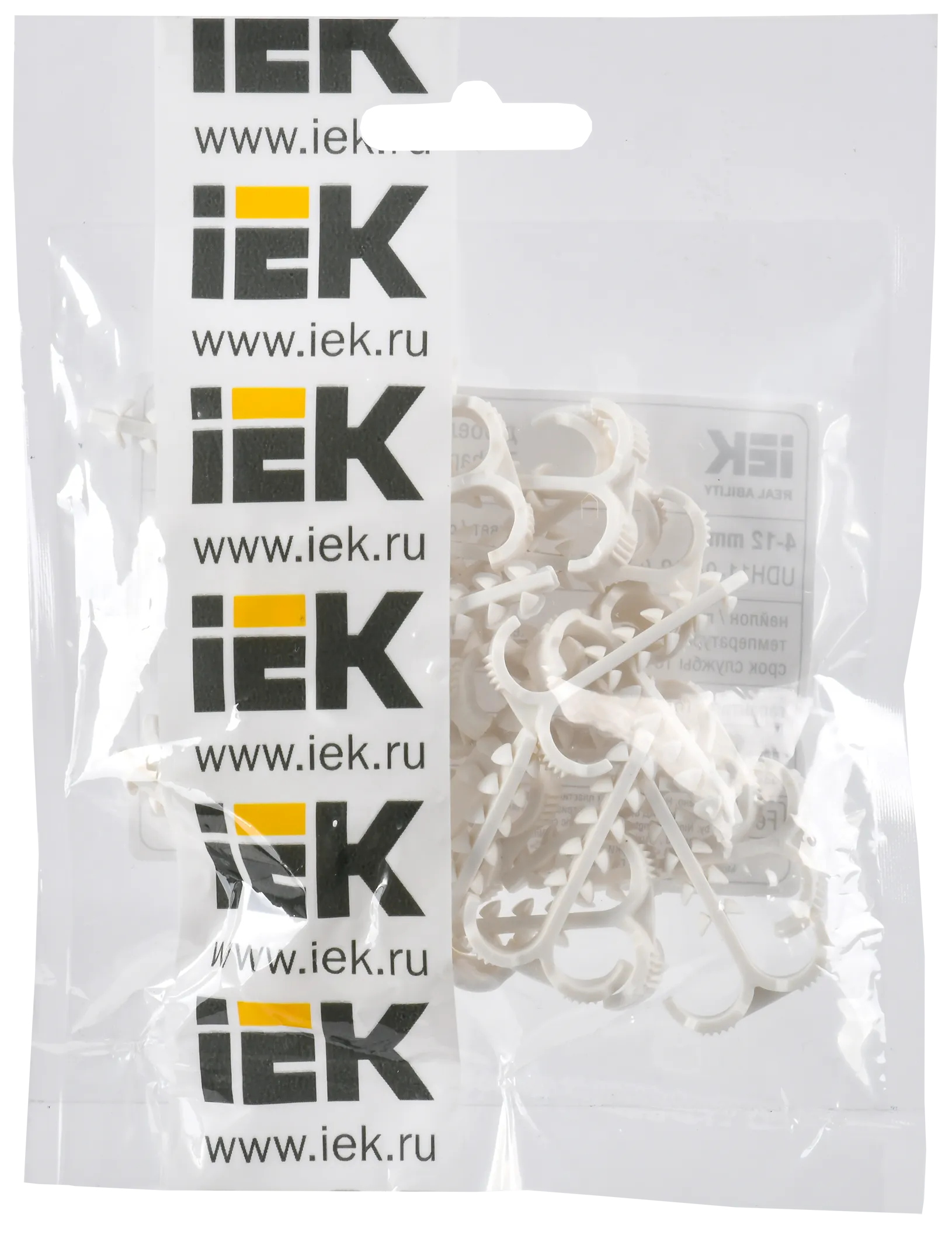 Дюбель-хомут Т-образный 4-12мм нейлон белый (25шт/упак) IEK - Фото 3