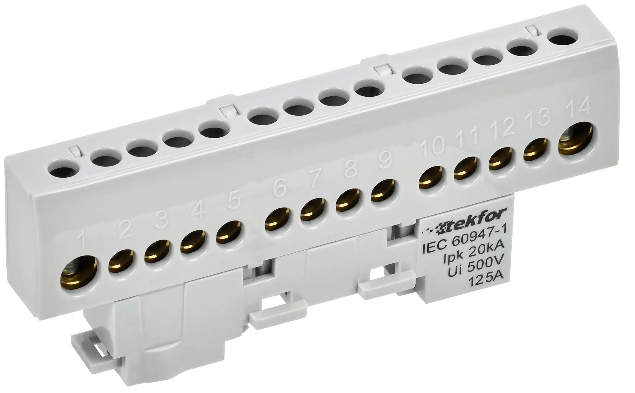 TEKFOR Шина L "фаза" изолированная на универсальном держателе 8х12-14-Ср IEK TF-NN20-14-KL-K03