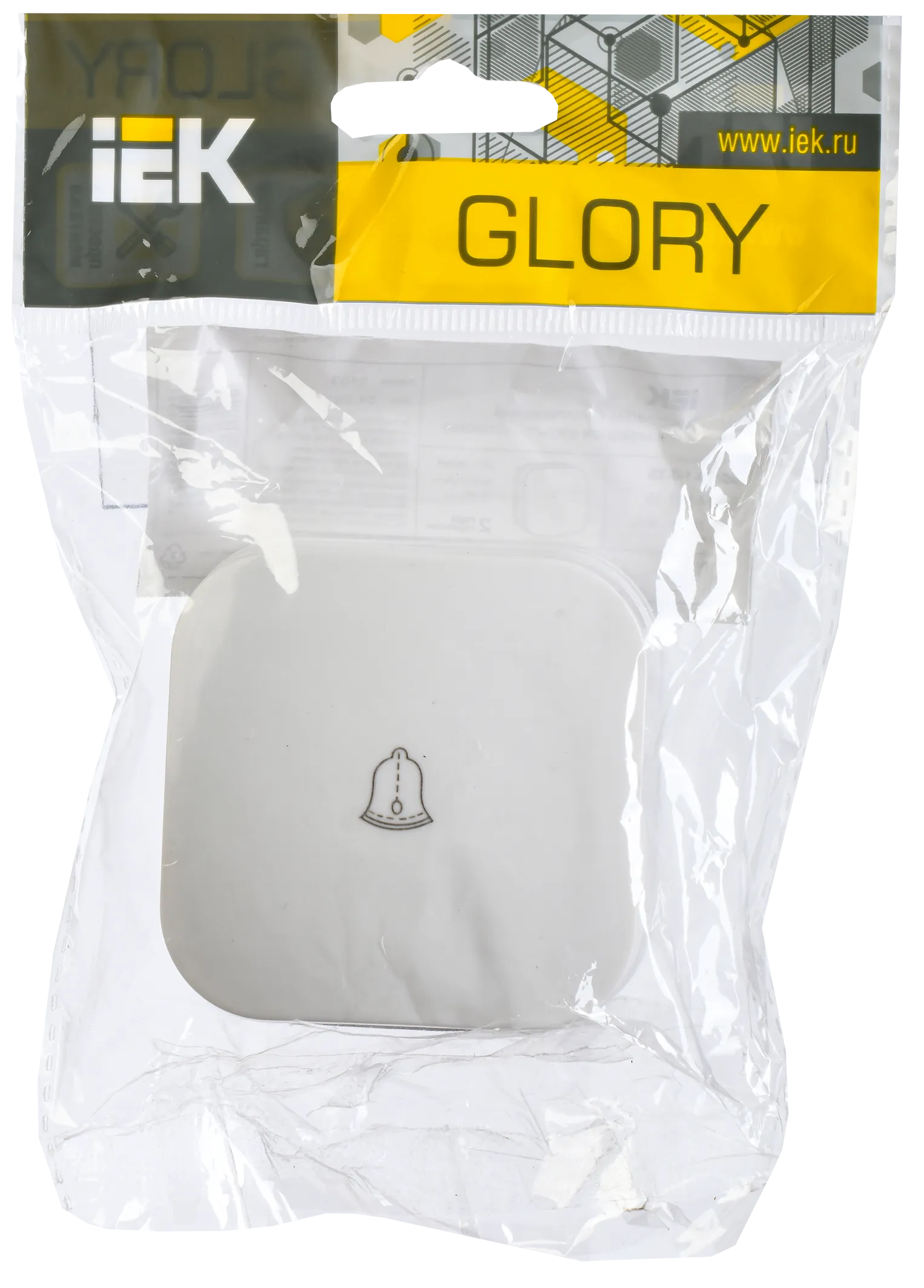 GLORY Выключатель 1-клавишный для открытой установки самовозвратный 10А ВСс20-1-0-ХБ белый IEK - Фото 2