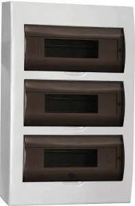 Корпус пластиковый БЕЛЫЙ ЩРН-П-36, черная прозрачная дверь IP41 GENERICA MKP12-N-36-41-G