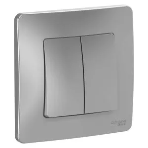 Переключатель проходной 2-кл. СП Blanca 10А IP20 (сх. 6+6) 250В алюм. SE BLNVS106603 1210326