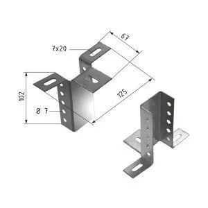 КПС крепление потолочное для стойки 40*30 12918