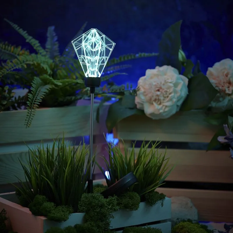 Светильник грунтовый Хрустальный цветок RGB, со встроенным аккумулятором и солнечной панелью LAMPER - Фото 2