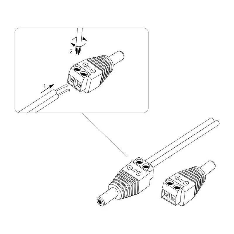 Разъем питания DC штекер 2,1х5,5мм с клеммной колодкой PROconnect - Фото 2