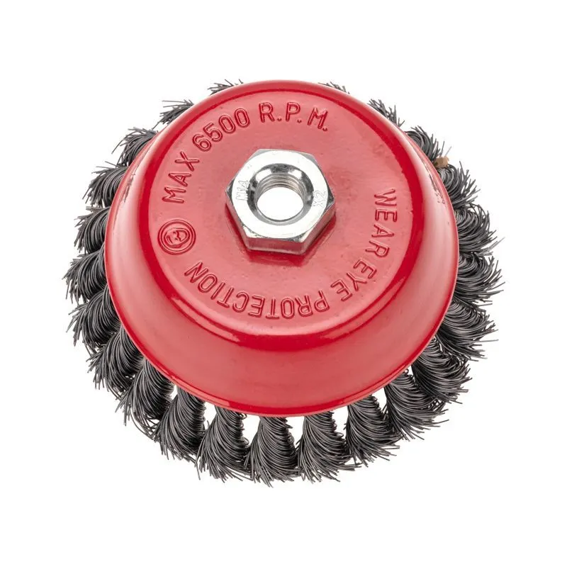 Щетка чашечная для УШМ, крученая стальная проволока, 125мм, М14 KRANZ KR-91-1235