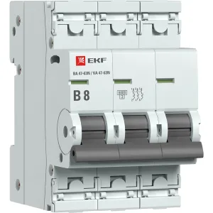 Авт. выкл. 3P 8А (B) 6кА ВА 47-63N EKF PROxima M636308B