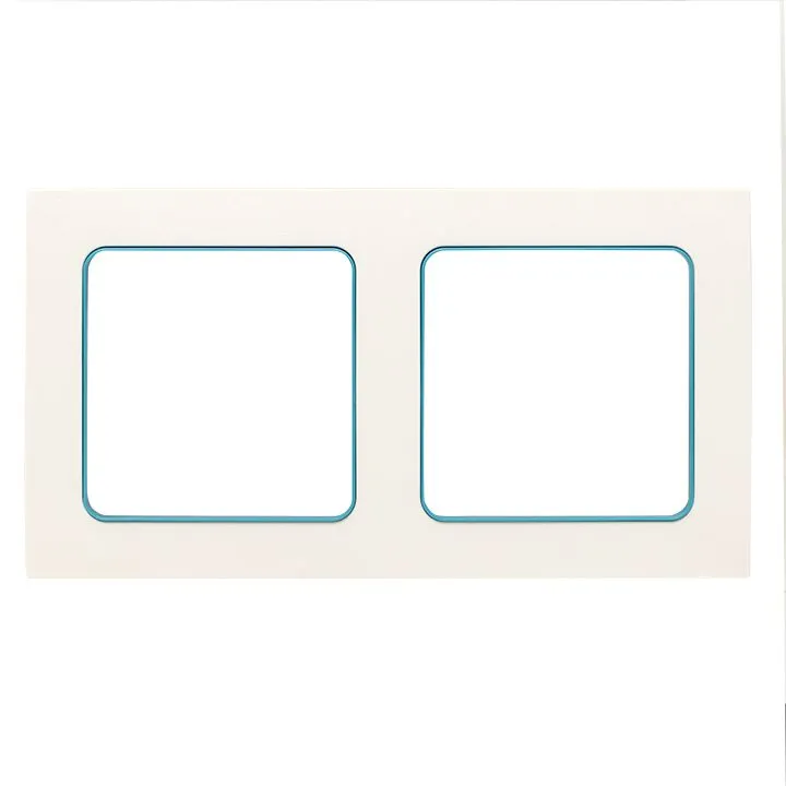 Стокгольм Рамка 2-местная белая с линией цвета синий EKF