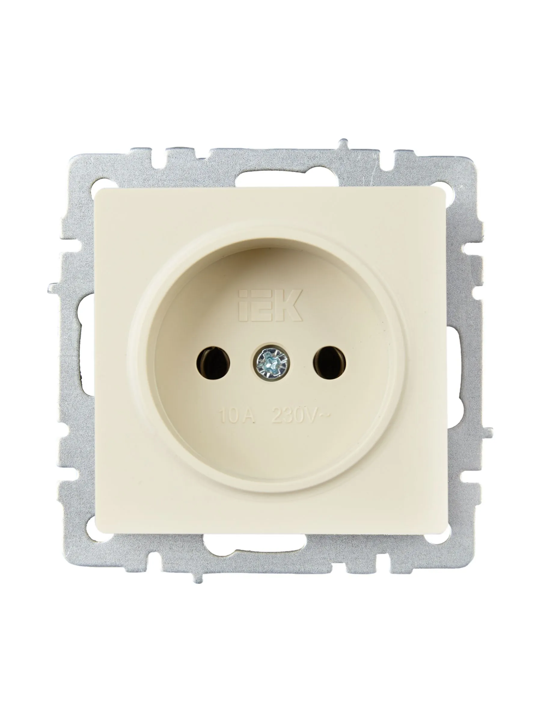 BRITE Розетка 1-местная без заземления без защитных шторок 10А РС10-1-0-БрКр бежевый IEK - Фото 5