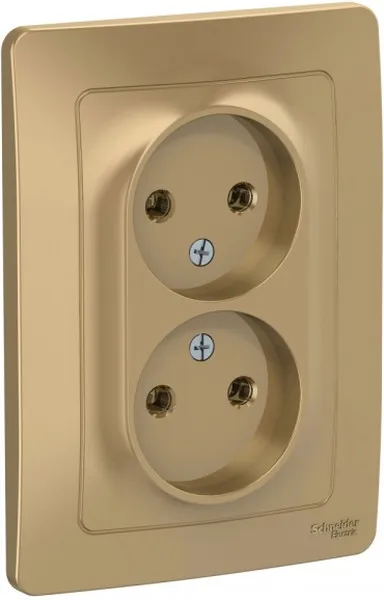 Розетка 2-м СП Blanca 16А IP20 250В без заземл. без защ. шторок титан SE BLNRS000024 - Фото 3