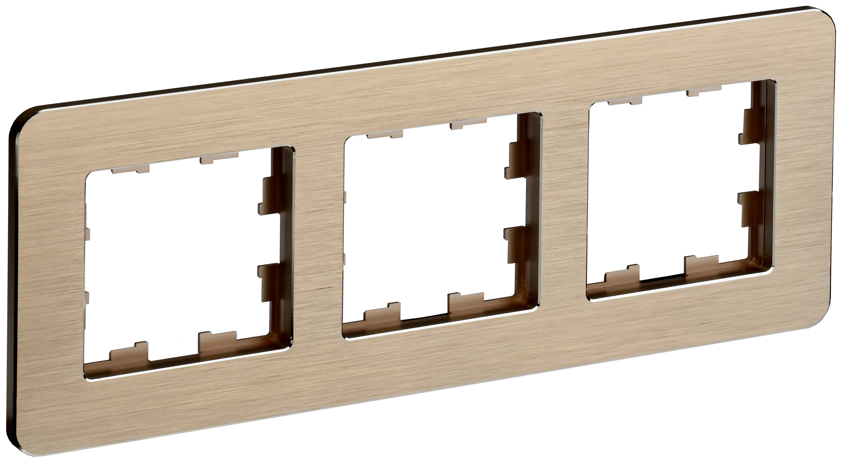 BRITE Рамка 3-местная РУ-3-1-Бр металл шампань RE AL IEK