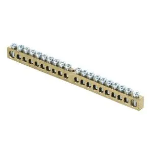 Шина PEN "ноль-земля" (6x9мм) 20 отв. латунь крепеж по центру розн. стикер EKF 