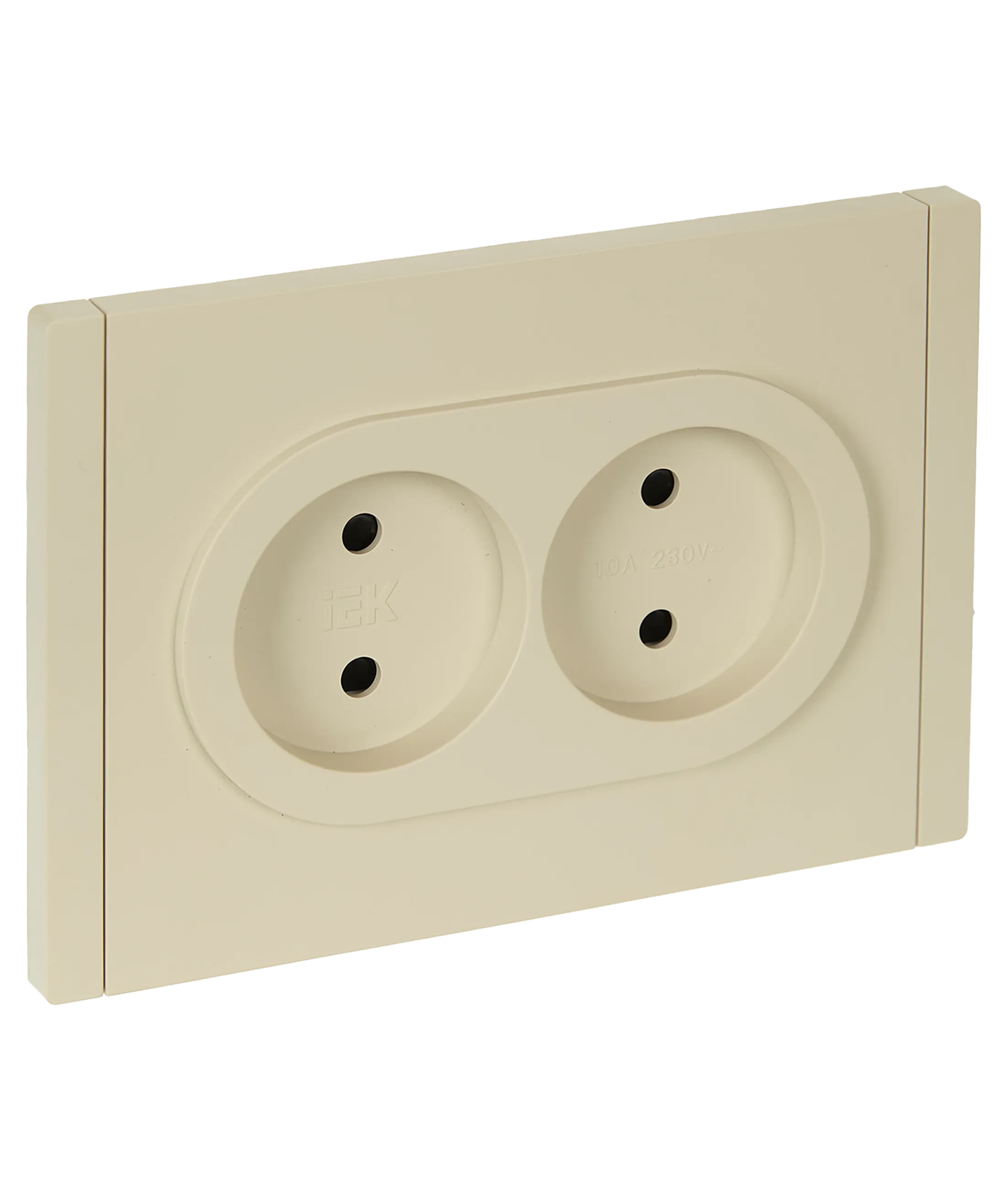 FORTE&PIANO Розетка 2-местная без заземления с защитными шторками безвинтовое крепление 10А FP425 ваниль IEK