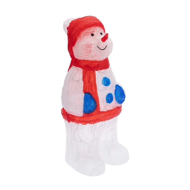 Акриловая светодиодная фигура Снеговик в синих варежках 31х25х59 см, IP65, понижающий трансформатор в комплекте NEON-NIGHT - Фото 5