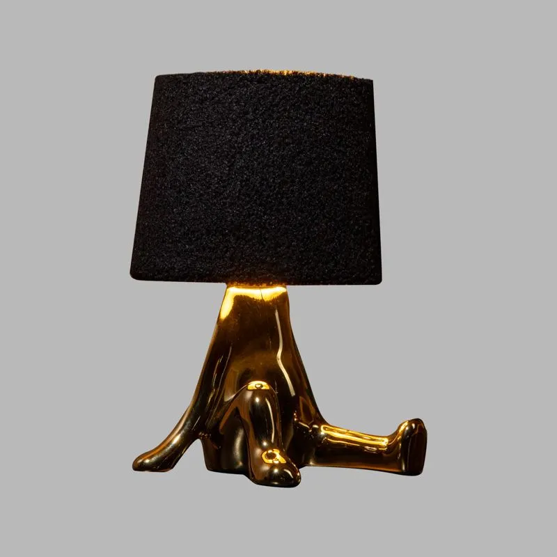 Светильник декоративный Человечек, золотой с черным абажуром, Е27 REXANT - Фото 3