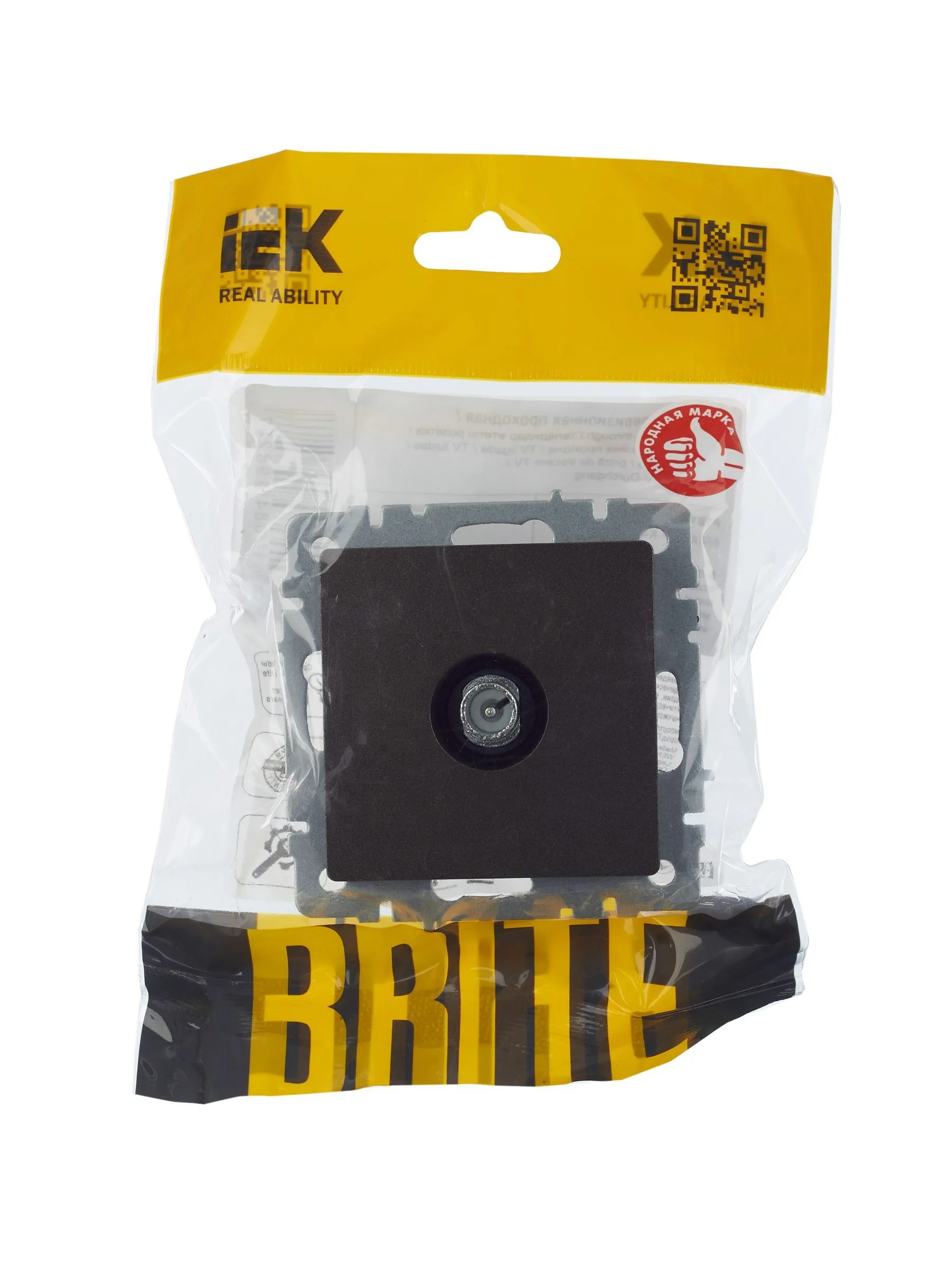 BRITE Розетка TV проходная РТВ10-0-БрТБ темная бронза IEK - Фото 3