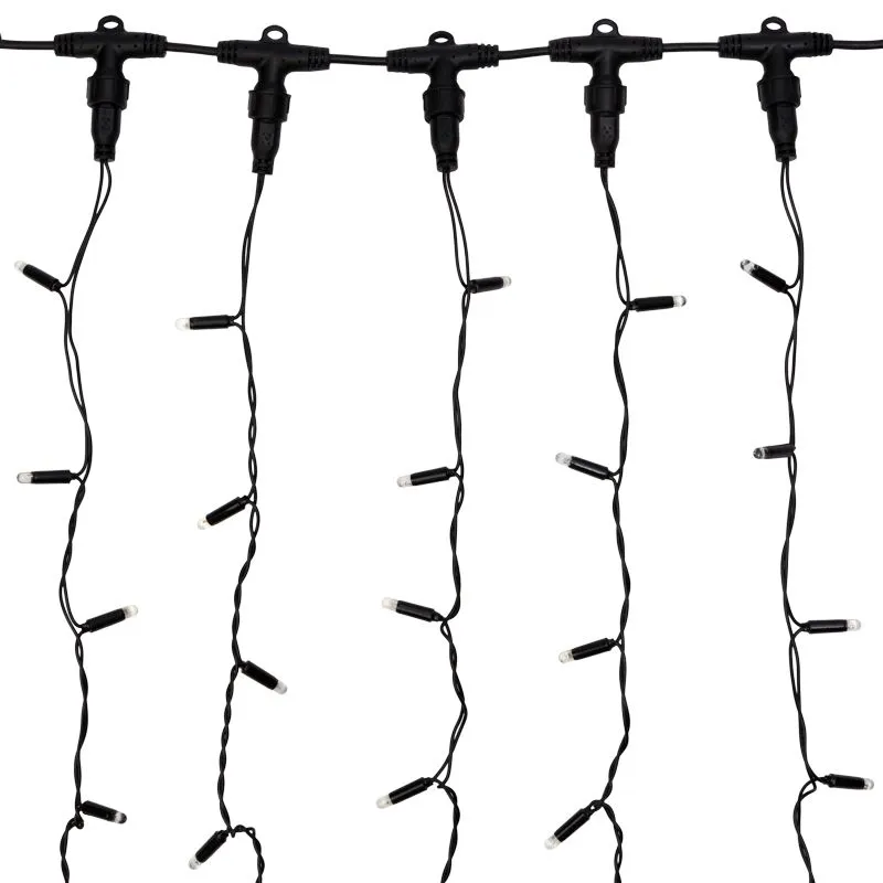 Гирлянда Светодиодный Дождь 2х6м, постоянное свечение, черный провод, 230 В, диоды ЖЕЛТЫЕ - Фото 4