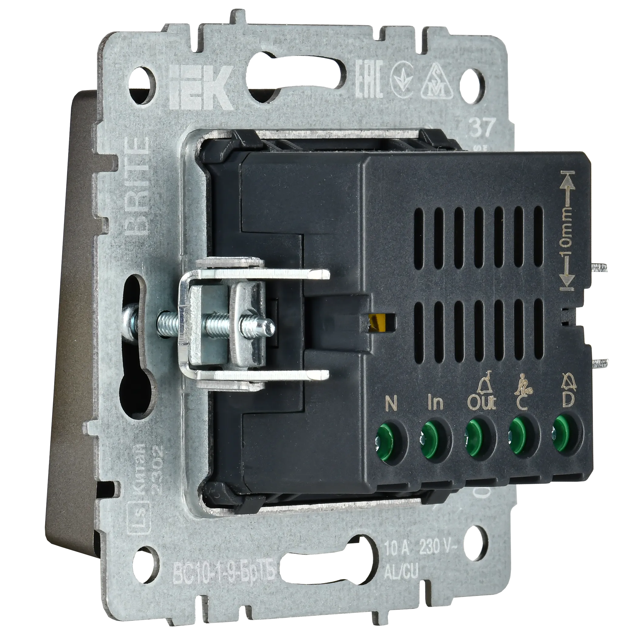 BRITE Кнопка звонка с индикацией для отелей 10А ВС10-1-9-БрТБ темная бронза IEK - Фото 8