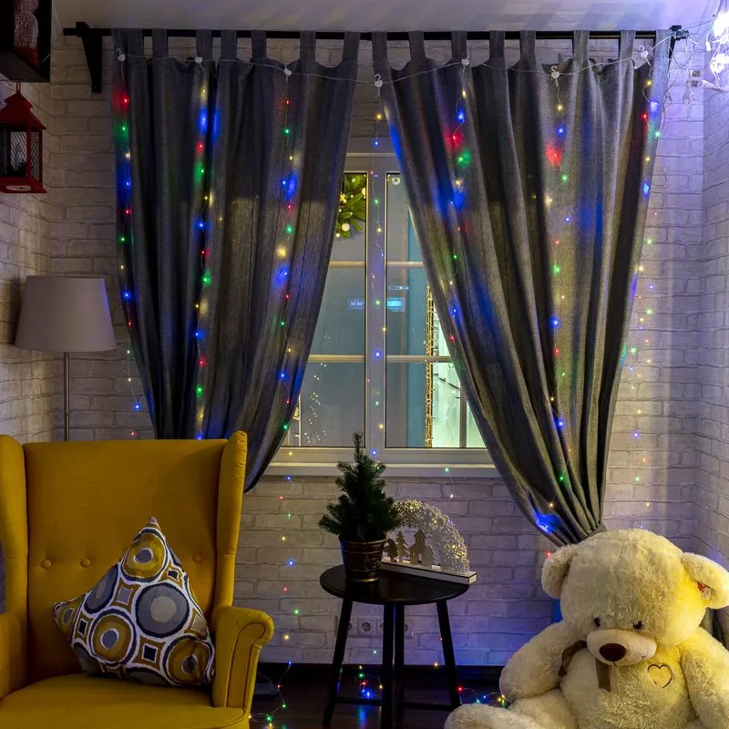 Гирлянда Светодиодный дождь из росы 3х3 м, мультиколор, USB + пульт управления NEON-NIGHT - Фото 2