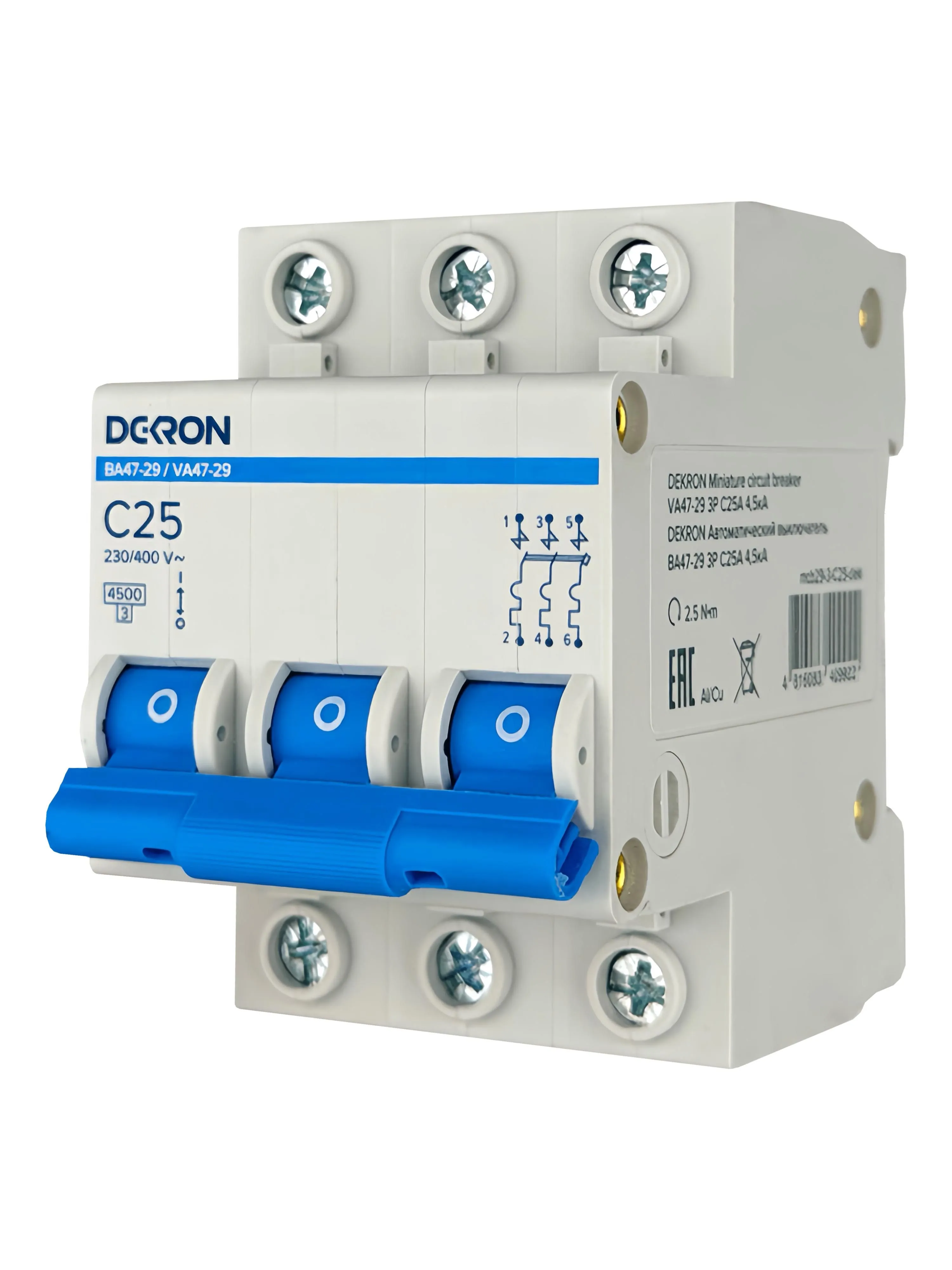 Автоматический выключатель ВА47-29 3P С25A 4,5кА - Фото 2